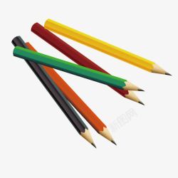 彩色儿童铅笔画笔素材