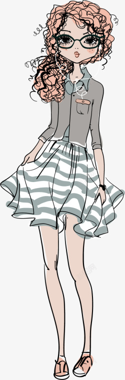 手绘卡通人物矢量图素材