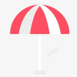 卡通红白相间大型遮阳伞素材