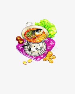 卡通火锅美食素材