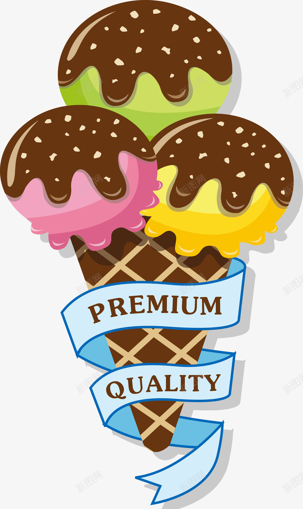 巧克力甜筒冰淇淋png免抠素材_88icon https://88icon.com 冰淇淋 卡通标签 巧克力 甜筒 矢量图案 餐饮