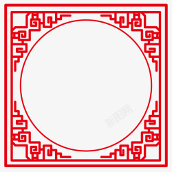 红色中国风边框纹理矢量图素材