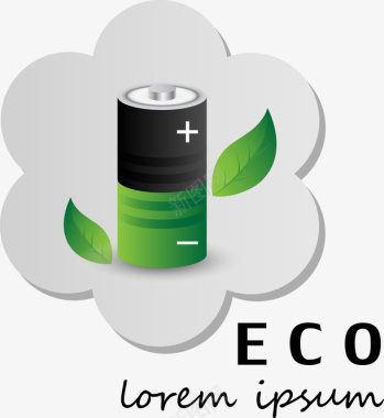 绿色环保电池图标图标