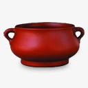 手绘古典中国风剪影红色陶素材