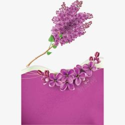 手绘时尚插画紫丁香装饰素材