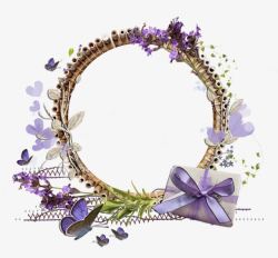 紫色花朵花朵装饰边框素材