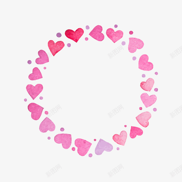 粉色爱心圆形png免抠素材_88icon https://88icon.com PNG图形 PNG装饰 圆形 手绘 爱心 粉色 装饰