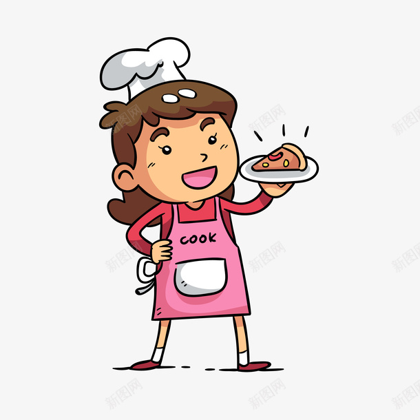 卡通做饭的小女孩矢量图eps免抠素材_88icon https://88icon.com 做饭 做饭女孩 可爱 可爱小女孩 女孩 小女孩 漫画女 矢量图