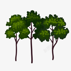 绿色树木树林矢量图素材