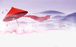 红色油伞背景素材