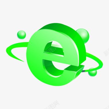 绿色质感立体浏览器符号图标图标
