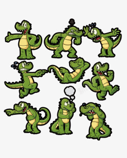 绿色鳄鱼矢量图素材