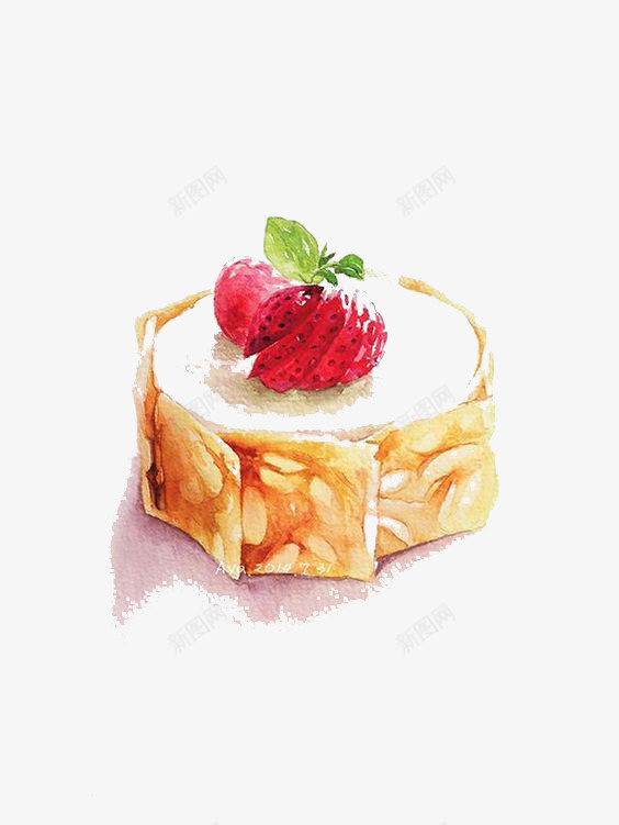 手绘蛋糕psd免抠素材_88icon https://88icon.com ppt元素 彩色 插画 水彩画
