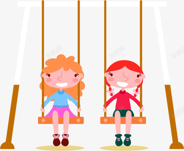 红色卡通秋千女孩装饰图案png免抠素材_88icon https://88icon.com 免抠PNG 卡通 女孩 秋千 红色 装饰图案