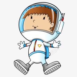 手绘太空宇航员小男生矢量图素材