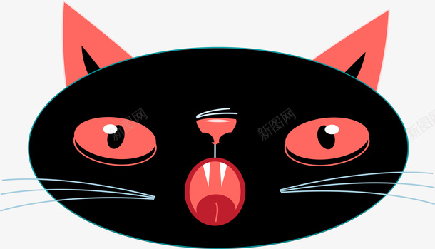 黑色简约卡通猫头png免抠素材_88icon https://88icon.com 卡通手绘 猫头 矢量图案 简约 蠢萌 黑色