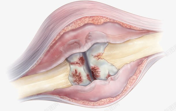 关节骨头磨损png免抠素材_88icon https://88icon.com 关节炎 肌肉 血管 骨头磨损