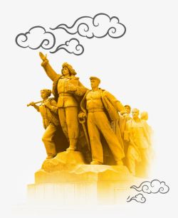 中国抗战士兵雕塑素材