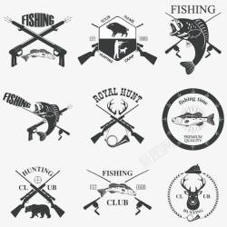 钓鱼标志标志素材