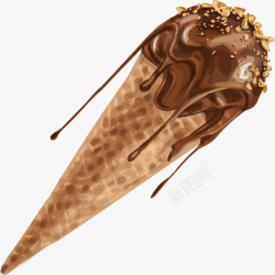 巧克力榴莲味冰淇淋矢量图素材