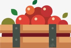 木箱红色装满水果的水果木箱高清图片