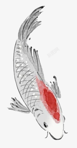 水墨风鱼素材