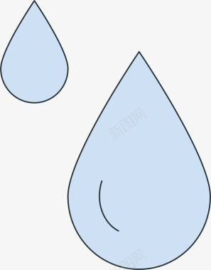 蓝色雨滴装饰图标图标