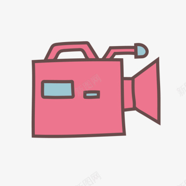 红色粉色的婚礼录像设备图标图标