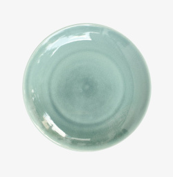 蓝色光滑的碟子陶瓷制品实物素材