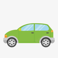 小清新绿色轿车矢量图素材