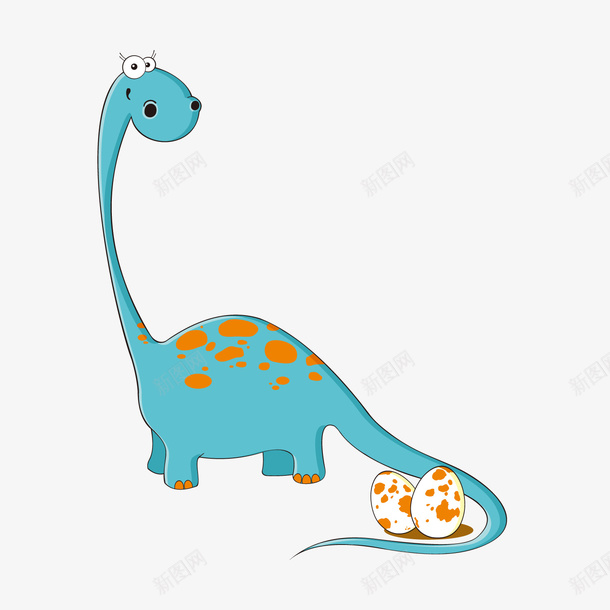蓝色恐龙与恐龙蛋png免抠素材_88icon https://88icon.com 卡通动物 卡通恐龙 恐龙蛋 背景装饰 蓝色恐龙