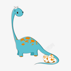 蓝色恐龙与恐龙蛋素材