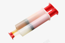 红白色针筒状强力胶实物素材