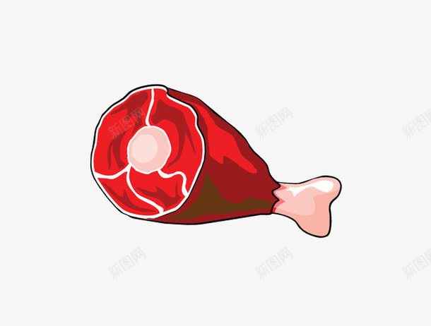 卡通鸡腿png免抠素材_88icon https://88icon.com 一块肉 红色 肉免费下载 装饰 食品 鸡肉 鸡腿