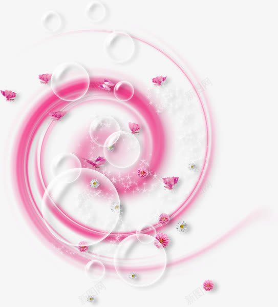 粉色漂浮彩带png免抠素材_88icon https://88icon.com 创意 手绘 粉色 透明泡泡