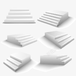 六种白色阶梯矢量图素材