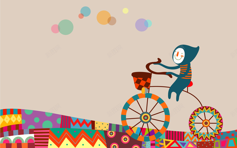 卡通动物骑单车矢量图ai设计背景_88icon https://88icon.com 动物 卡通 多彩 手绘 白色 童趣 骑单车 矢量图