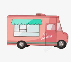 绉诲姩鍩虹珯粉色的冰激凌货车矢量图高清图片