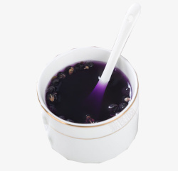 一杯紫色野生黑枸杞茶素材