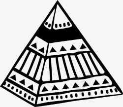 卡通黑色线条古埃及金字塔素材