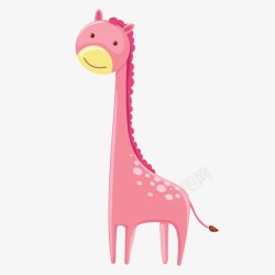粉色卡通动物长颈鹿素材