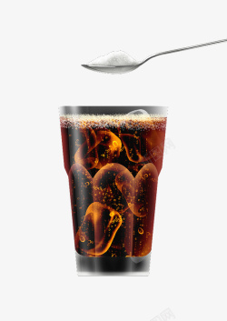 化学反应冰可乐玻璃杯气泡高清图片