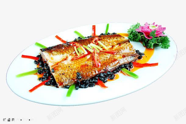 豉香蒸腊鱼png免抠素材_88icon https://88icon.com 中华美食 传统美食 美味熟菜 豉香蒸鱼 餐饮美食