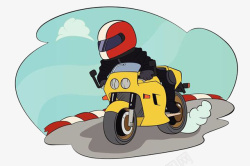 卡通插图摩托车赛车手素材