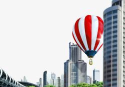 热气球城市建筑装饰素材