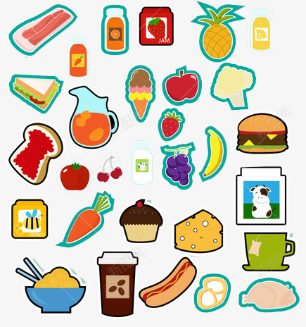 儿童卡通食品图案套图png免抠素材_88icon https://88icon.com 儿童节 卡通 图案 手绘 食品