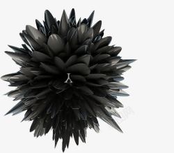 黑色科技花朵图标素材