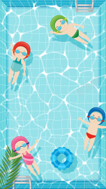 游泳池孩子游泳玩乐夏季背景背景