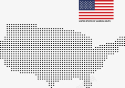 美国国家地图国旗矢量图素材