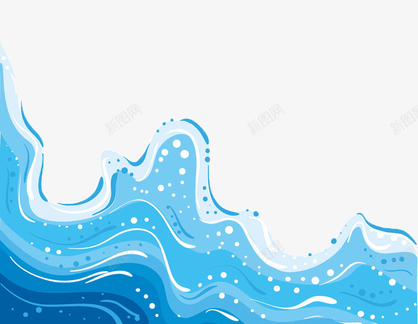 海上风浪png免抠素材_88icon https://88icon.com 卡通 大风大浪 插画 海 蓝色 风浪